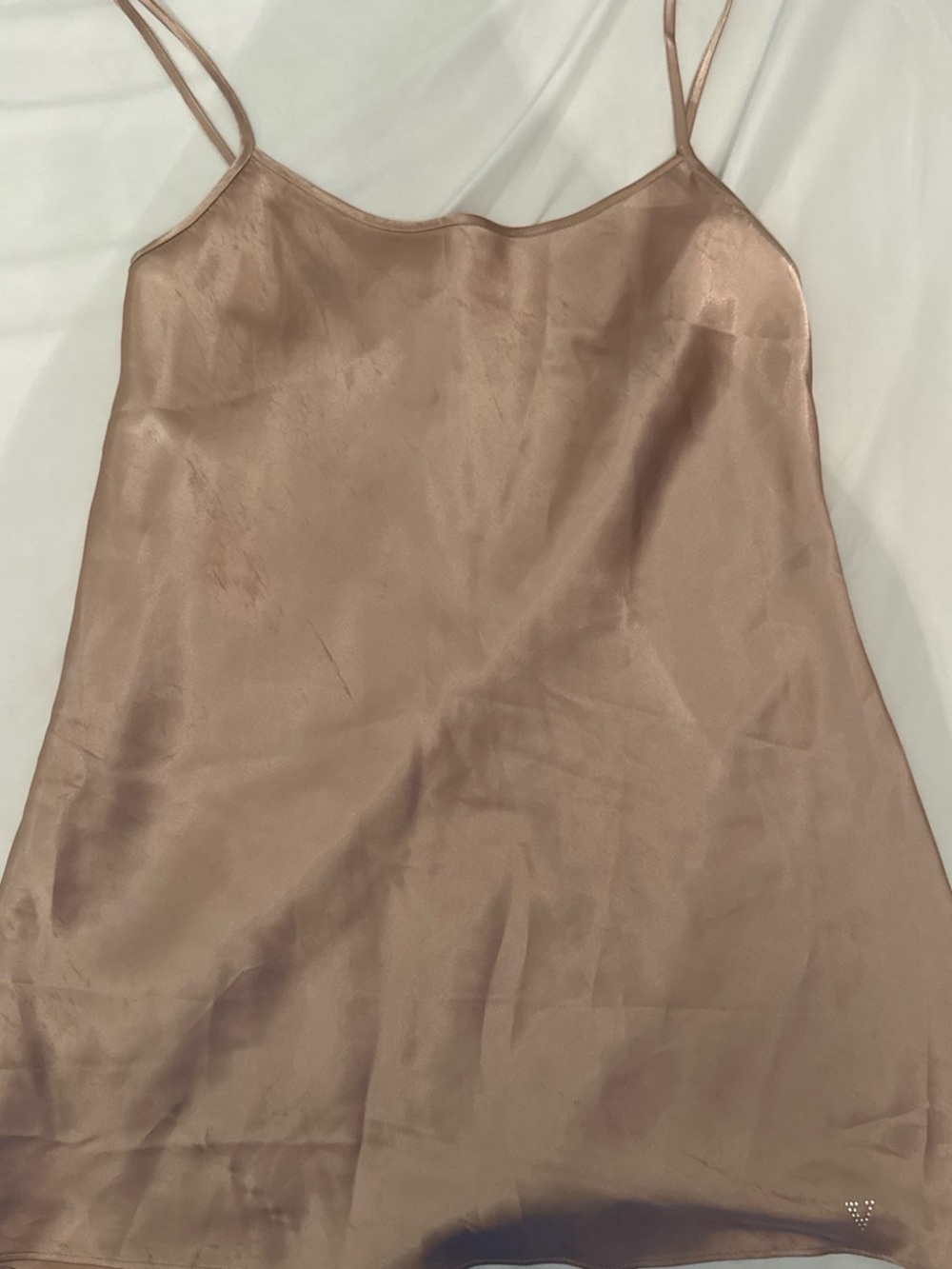 Victoria's Secret Nude/Taupe Satin Slip Mini Dress